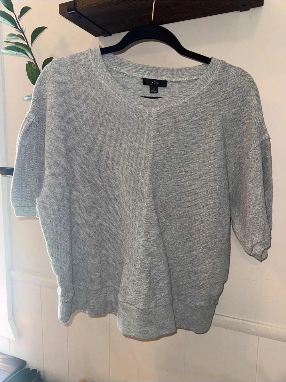 J. Crew Light Gray Women’s Short-Sleeve Sweatshirt